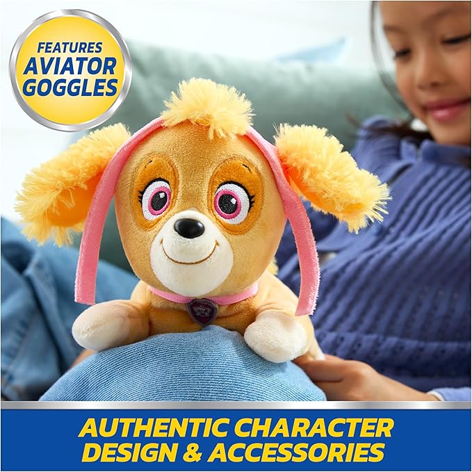 Paw Patrol GUND Skye Plush, Bean Bag Kids Toys, Lounging Skye Plush Toy, Weighted Stuffed Animal, Sensory Toy for Ages 1 and Up, 8”