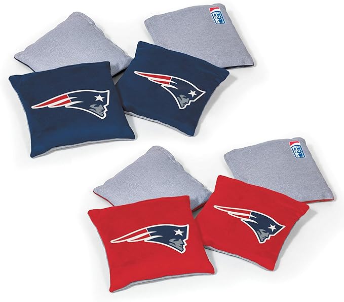 NFL Pro Football Dual Sided Bean Bags by Wild Sports, 8 Count, Premium Toss Bags for Cornhole Set - Great for Tailgates, Outdoors, Backyard