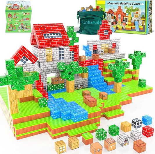 1 inch Magnetic Blocks - 100PCS Magnetic Toy Set, STEM Montessori Sensory Toys for 3+ Year Old Boys & Girls, Creative Construction Toys Gift for Toddlers Kids
