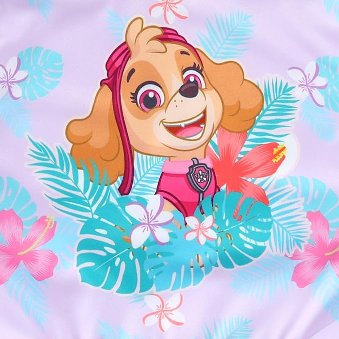 Paw Patrol Nickelodeon Skye Girls UPF 50+ Rash Guard Shirt and Bikini Bottom Two Piece Swimsuit Set for Toddler and Big Kids
