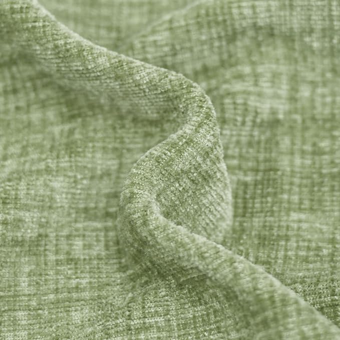 CaliTime Decorative Couch Throw Pillow Covers 20 X 12 Inches Sage Green | Pack of 2, Cozy Chenille Cushion Cases, Cotton Thread Stitching Edges, for Sofa Bed Living Room Farmhouse