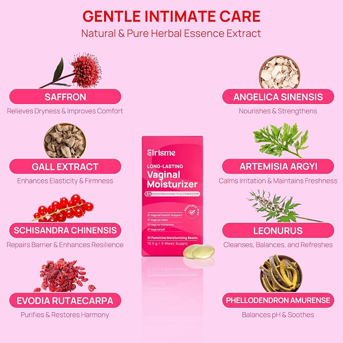 Long Lasting Vaginal Moisturizer for Women, 15mg Hyaluronic Acid with 3% Vitamin E, Vaginal Dryness Relief, Balances pH, Feminine Moisturizer for Discomfort & Odor Control, 21 Count