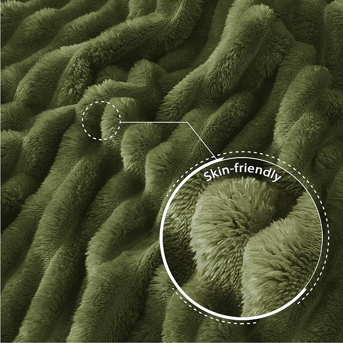 Exclusivo Mezcla Striped Queen Size Fleece Blanket for Bed, Couch, 90"x90" | Soft Breathable Cozy Bed Blankets, Lightweight Plush Fluffy Fuzzy Jacquard Decorative Blankets