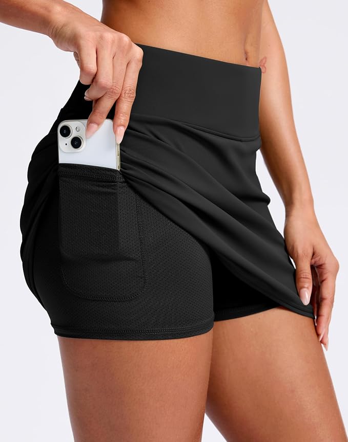 Skorts for Women with Pockets High Waisted Golf Skirts | Built-in Shorts, A Line, Athletic, Casual, Pickleball, Tennis Skirt