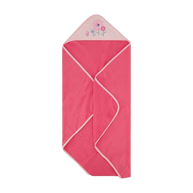 Cudlie Buttons & Stitches Baby Girl 6 Pack Rolled/Carded Hooded Towels in Blooms & Dots Print, GS71731
