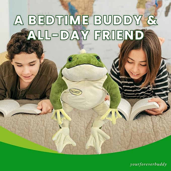25" Frog Plush Toy – Large Soft Frog for Kids – Huggable Stuffed Animal Gift – ASTM Certified – Spot Clean Only
