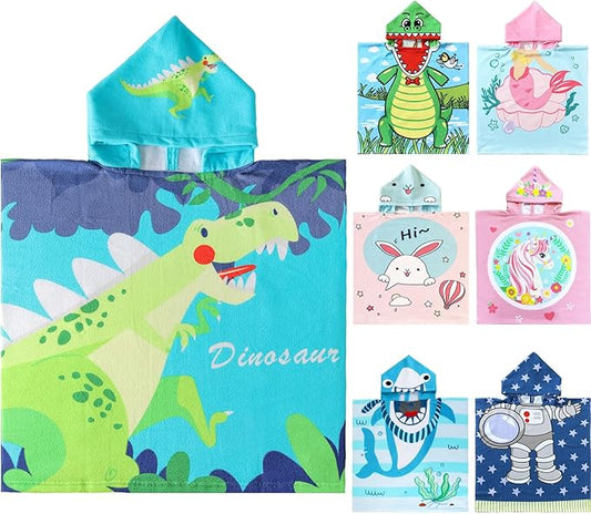 NovForth Kids Beach Towel for Boys Girls, Hooded Bath Towel Wrap, Toddler Pool Towel with Hood