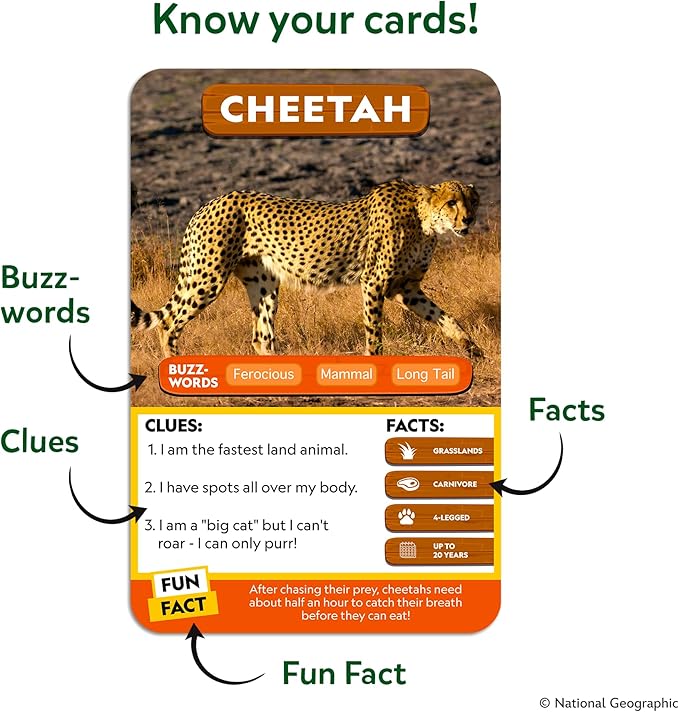 Skillmatics Guess in 10 National Geographic Animals, Educational Card Game for Kids & Families, Animal Trivia & Travel Game, Gifts for Ages 6, 7, 8, 9 and Up