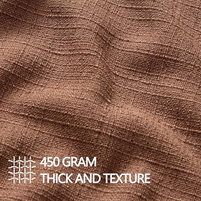 MIULEE Thick Textured Rust Decorative Fall Throw Pillow Covers 22x22 Inch | Set of 2, TerracottaLinen Blend Pillow Cover, Flange Edge Design, Farmhouse Modern Boho Style, Bed Couch Living Room Decor