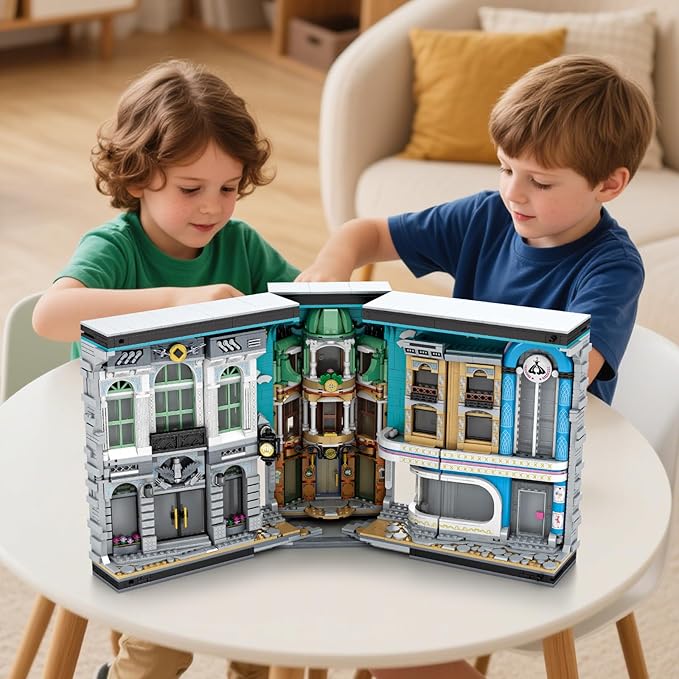 Book Nook Building with Light, Streetscape BookNook Building Kit 66032 for Bookshelf&Home Decor, 2899 PCS Bookend Model Toy, Gift for Kids Adults Boys Girls Age 14+