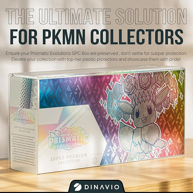 Dinavio Crafthouse 2 Pack Prismatic Evolutions SPC Plastic Protectors - 0.7mm Ultra Thick Display Protector - Compatible with Prismatic Evolutions Super Premium Collection Box (2 Pack)