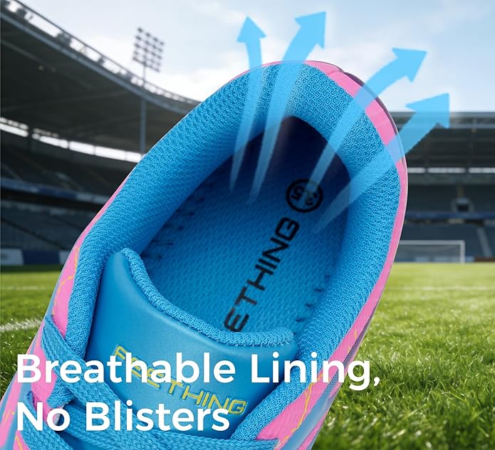 Kids Soccer Cleats Firm Ground - Lightweight Breathable Football Shoes for Boys Girls Youth Outdoor Training on Natural Grass