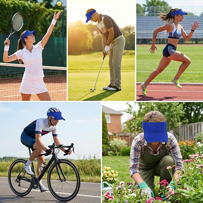 Topbuti Sports Sun Visor Hats for Women Men Adjustable Cotton Beach Baseball Tennis Golf Hat Caps UV Protection Visors