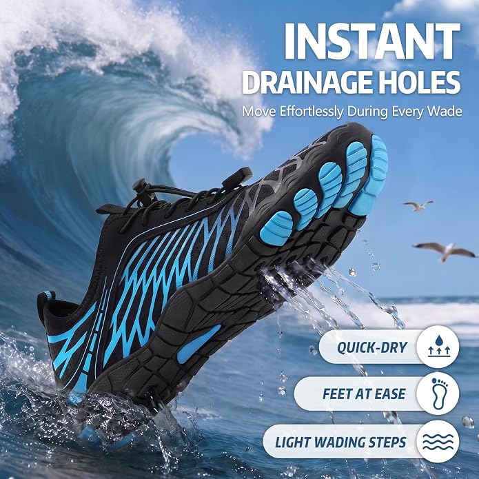 ELETON Barefoot Shoes Women Men Footwear, Wide Toe Box Hiking Zero Drop Non-Slip Quick-Dry River Boat Pool Beach Water Shoes, Lightweight Swimming Running Walking Sneakers Unisex