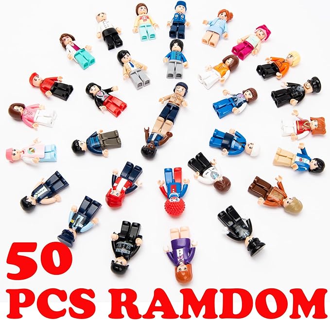 Icyhit Building Mini Figures People Action Figure Toy (Random 50 Included)