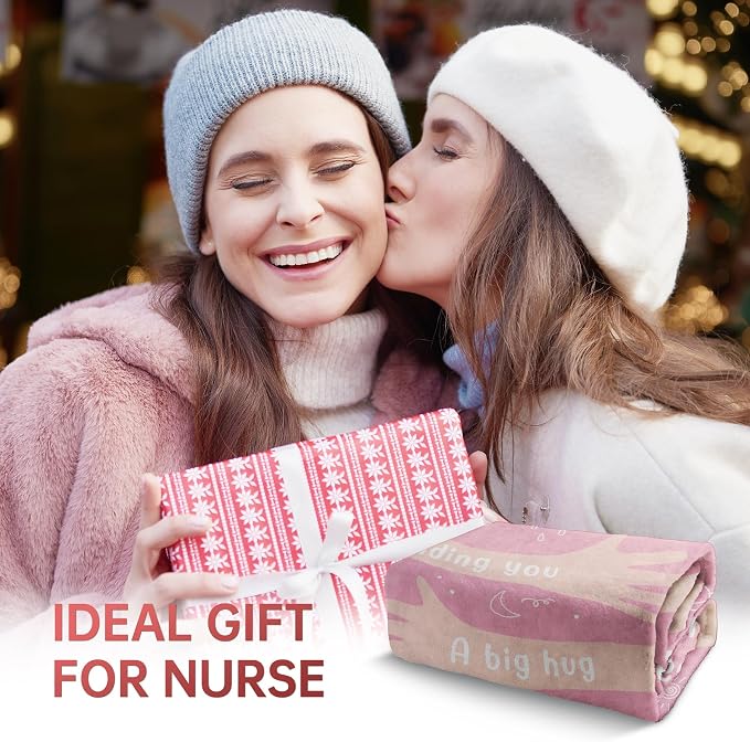 Get Well Gifts for Women, Hug/Healing Blanket | Thinking of You/Breast Cancer/Sympathy/After Surgery Gifts for Friends, Sister, Coworkers, Soft Throw Blankets 60'' x 80''