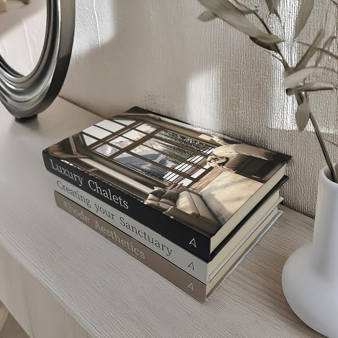 Array & Arrow Decorative Book Set of 3 for Home Decor | Hardcovered Book Set for Home Decor | Coffee Table Décor | Fake Books for Decoration | Faux Books for Decoration (Small - Blank Pages)