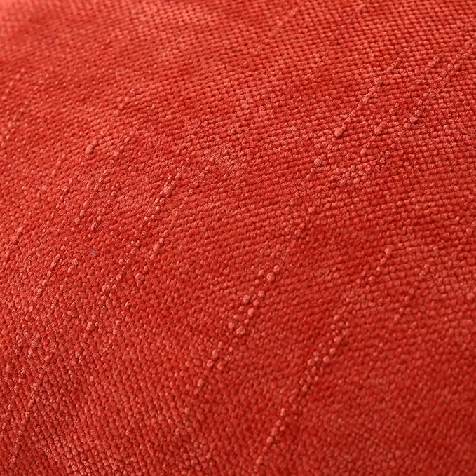 Set of 4 Soft Textured Decorative Throw Pillow Covers 12X20 Inch Cozy Farmhouse Cushion Cover Square Accent Pillow Cases for Bed Couch Sofa Living Room, Red