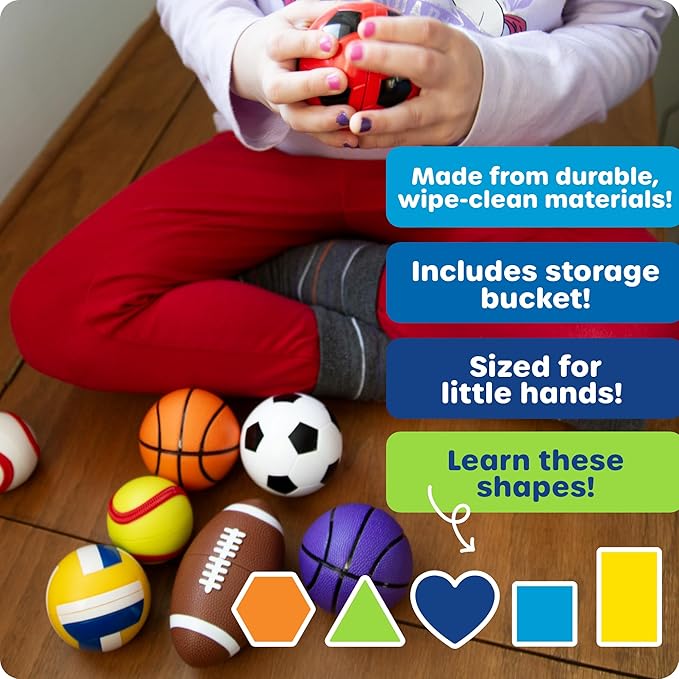 Learning Resources Snap-n-Learn Sports Shapers - Fine Motor Skills Toys for Toddlers, Preschool Matching Toy, Sorting and Color Recognition Skills, Sensory Bin, Birthday Gifts for Boys and Girls