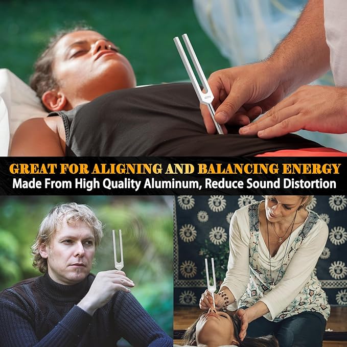 Tuning Fork 432hz with Reflex Hammer for Healing Chakra Set,Healing/Sound Therapy/Aluminum Alloy Sensory Tuning Fork Activator for Healing, Therapy Non Magnetic