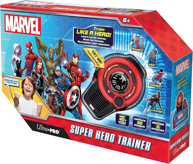 Marvel Super Hero Trainer - Interactive Fitness Toy for Kids, Motion Activated Superhero Training Game, Includes Hero Tokens & Map, Encourages Active Play & STEM Learning with 40+ Heroes & Villains