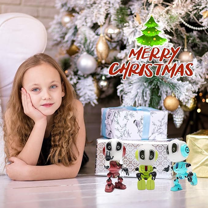 Talking Robot for Kids Toy - Mini Robot Toys That Repeats What You Say, Robots Toys for 4 5 6 Year Old Girls and Boys, Stocking Stuffers for Boys and Girls (Red)