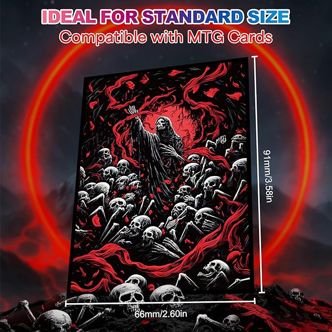 UAONO MTG Card Sleeves - Death 100 Count Standard Size Ultra Clear Front & Matte Finish Back Tear Resistant Clear Card Sleeves Matte Art Sleeve for MTG