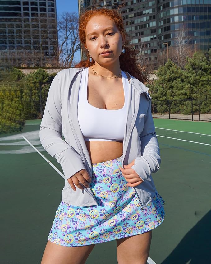 Stelle Women Tennis Skirt High Waisted Athletic Golf Skorts with Pockets | Tummy Control, Built-In Shorts, Deep Pockets, Pleated, Breathable, Lightweight, Tennis, Golf, Pickleball, Running, Workout