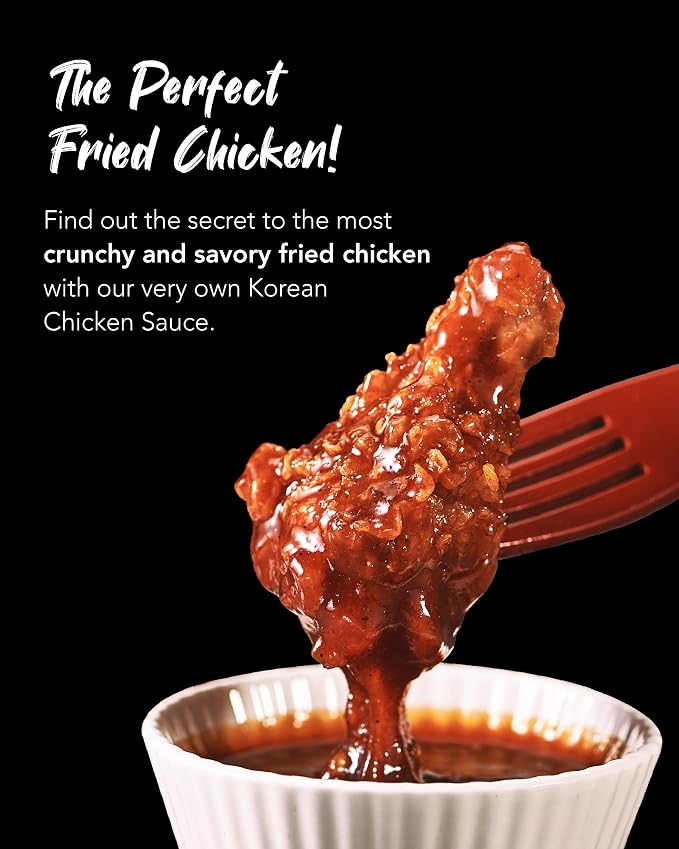 Funtable Halal Korean Fried Chicken Sauce - Sweet & Tangy, 8.8 oz | Sticky Glaze for Wings, Nuggets and BBQ; Ready-to-Use Dipping and Cooking Condiment Inspired by Authentic K-Food Flavors