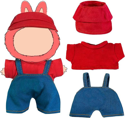 3 Piece 17cm Cool Doll Clothes and Accessories Set Stylish Hat Top Pants Outfit Edgy Doll Fashion Sets