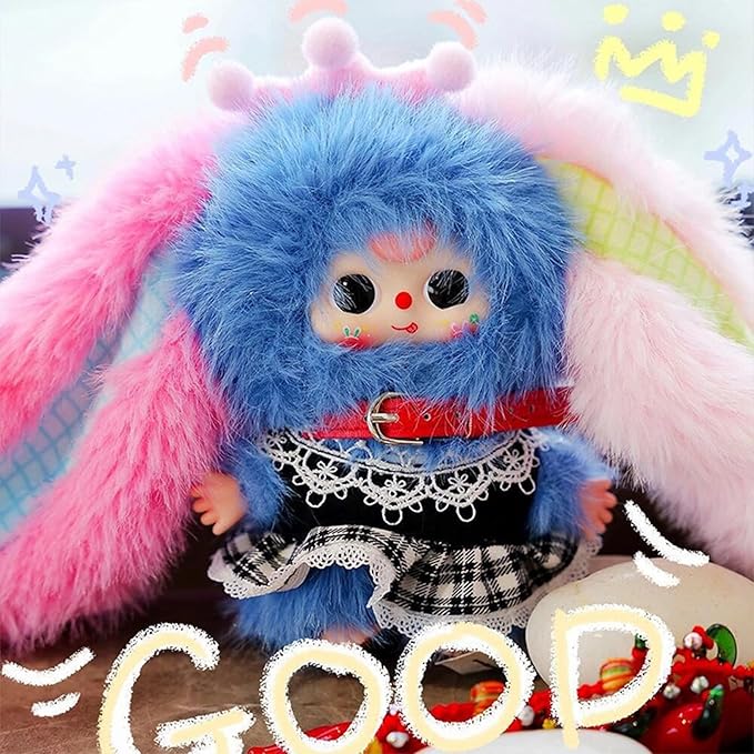 Baby Three Miniature Bunny Series Doll Box, Plush Doll Ornament Bag Pendant Toy, Vinyl Mystery Box Action Figure Birthday Toy Gift, Random 1PC