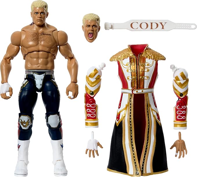 Mattel WWE Ultimate Edition Action Figure & Accessories Set, The American Nightmare Cody Rhodes 6-inch Collectible with 30 Articulation Points & Swappable Pieces