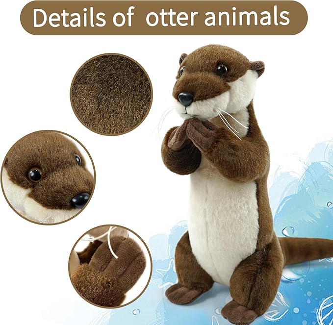 River Otter Stuffed Animals for Kids,Standing Posture Otter Ocean Cute Animal Plush Toy Birthday Gift for Boys Girl Children（Standing）