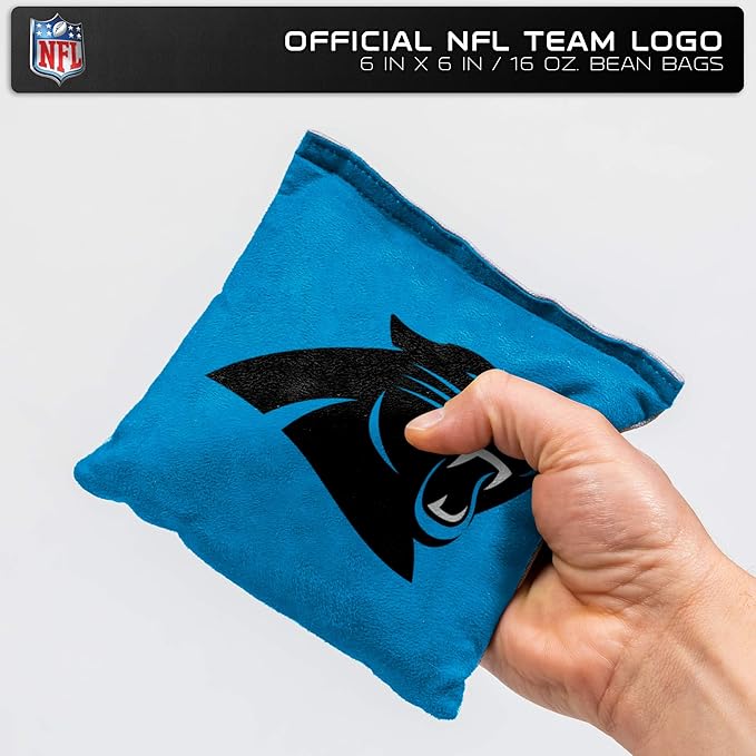 NFL Pro Football Dual Sided Bean Bags by Wild Sports, 8 Count, Premium Toss Bags for Cornhole Set - Great for Tailgates, Outdoors, Backyard