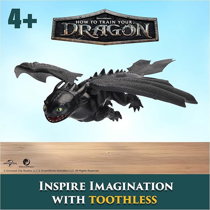 DreamWorks Dragons, How to Train Your Dragon, Toothless 9” Action Figure, Kids Toys for Ages 4 and up