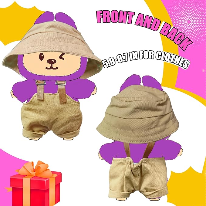 Fits 5.9-6.7 in for Clothes Doll Accessories Suit (NO Doll) Stylish Cute Clothes for Dress up Unique Style Universal Trendy Toy (B01)