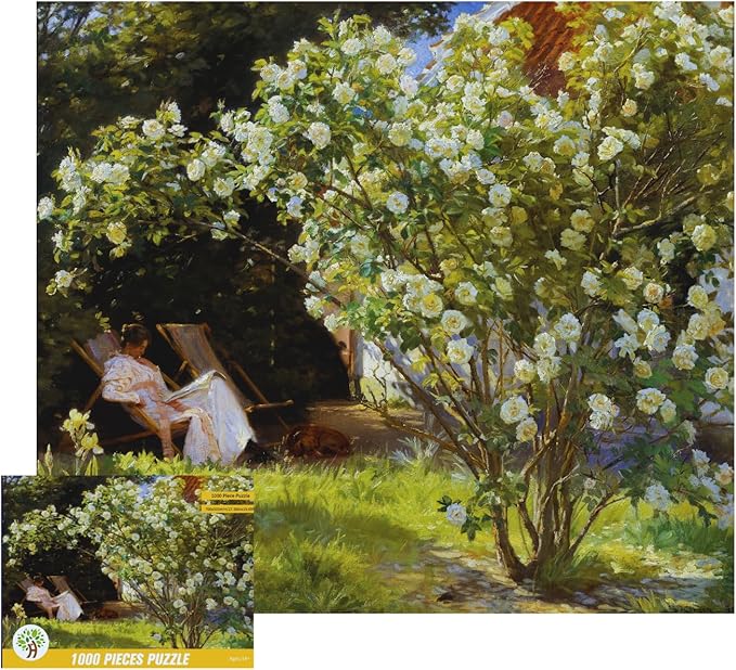 Jigsaw Puzzles 1000 Pieces Puzzles for Adults Art Puzzles Museum Collection Famous Paintings Jigsaw Puzzles, Art Famous Oil Painting Jigsaw Puzzle 1000 Pieces (Marie in The Garden (The Roses))