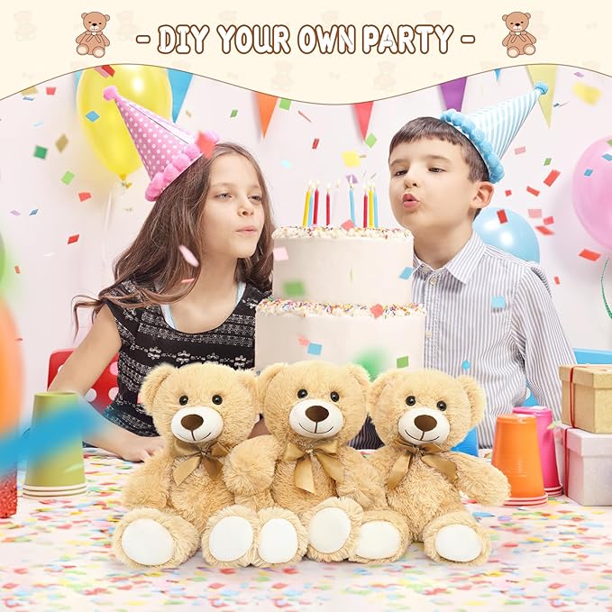 MaoGoLan 9 Pack Teddy Bears Bulk for Baby Shower, 14" Small Teddy Bear Plush Toy, Mini Stuffed Bears Bulk for Kids Girlfriend, Wholesale Small Bear for Wedding,Birthday,Christmas, Party Decorations