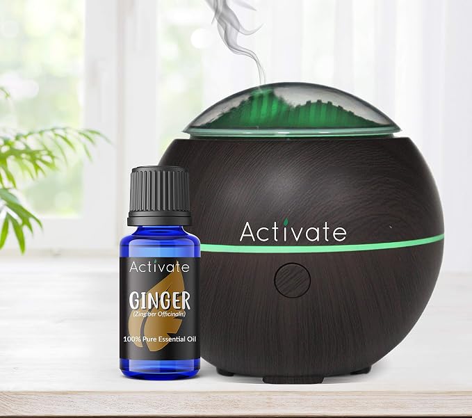 Activate Ginger Essential Oil 100% Pure, Premium Grade, Undiluted, Natural, Acne Defence, Aromatherapy & Diffuser Use, Non-GMO 10ml