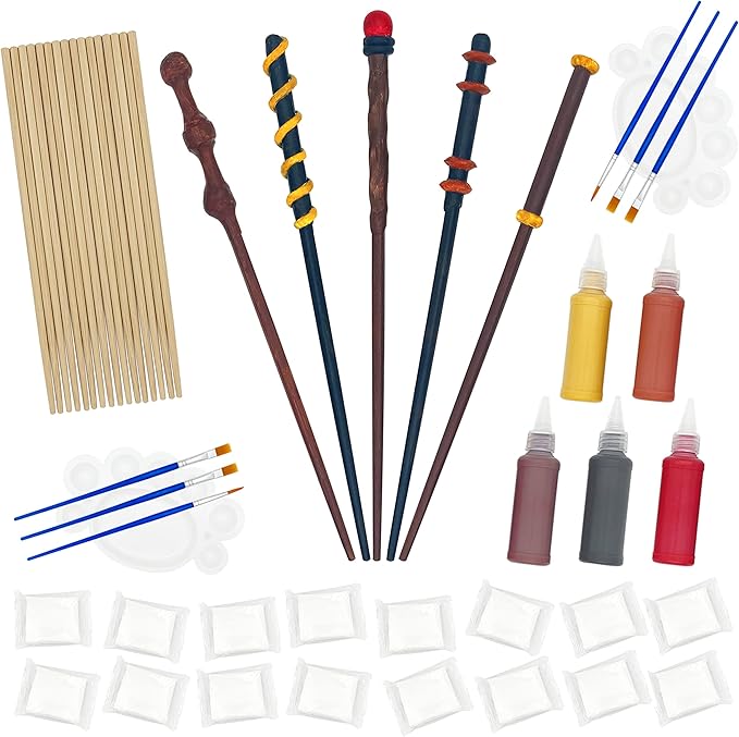 Magic Wizard Wand Making Kit DIY Craft Set for Kids Adult Birthday Party Gift Make Your Own 16 Wands (45-Piece)
