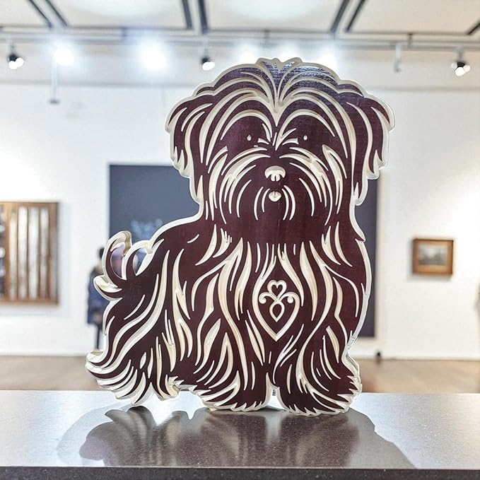Handmade Wooden Shih Tzu Carving – Animals/Dog