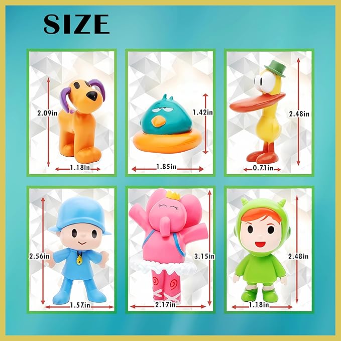 7-Piece Animated Set Featuring Loula and Elly 2.6 Inch PVC Action Figures for Collectors Display and Decor