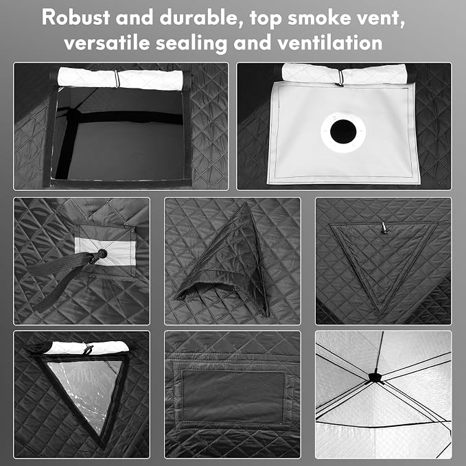 WILLOWYBE Outdoor Sauna Tent Pro - 4-Person, All-Weather, Insulated, Solid, Panoramic View, Easy Setup