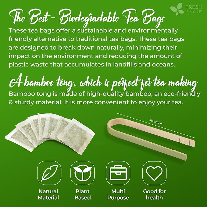 FreshDrinkUS, Premium 75 Moringa Tea Bags, 100% Natural & Pure, Herbal Tea, Made with Natural Materials-Corn Fiber Tea Bags, Sugar/Gluten Free. Rich in Antioxidants and Vitamins.