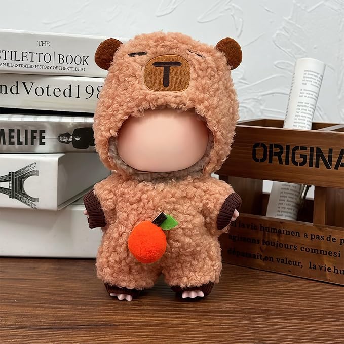 Cute Bear 17cm Doll Clothes, Cute Brown Bear Dolls Outfit Accessories Animal Style Outfits Halloween Doll Clothes Set
