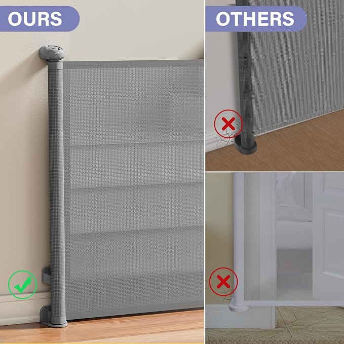 Retractable Baby Gates Extra Wide, PRObebi Retractable Dog Gate for the House Extends to 54" Wide 34" Tall, Gates for Baby Indoor, Stair Gate for Outdoor, Staris, Hallways, Doorways, Deck, Porch