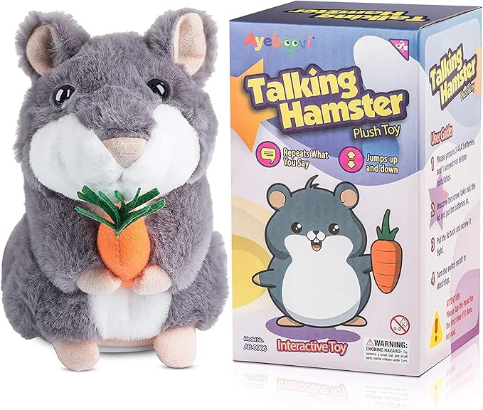 Ayeboovi Toddler Toys for Kids Talking Hamster Repeats What You Say Baby Toys Autism Toys Fun Toys Talking Toy for Boys and Girls