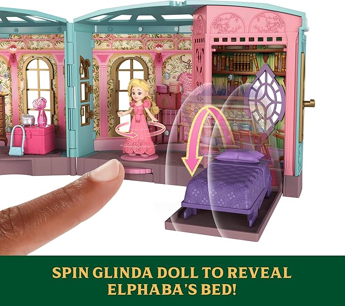 Mattel Universal Pictures’ Wicked So Popular Dorm Small Doll Playset with 3 Play Spaces & 9 Accessories, Inspired by The Movie