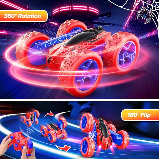 Toys for Boys 4-6,360° Rotating 2.4GHz Fast Stunt Rechargeable 4WD Remote Control Car Boy Toys for Age 4-6 5-7 6-8,Outdoor Toy RC Car Gifts for Birthday Chritmas Halloween Easter Boys Girls