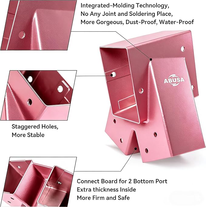 ABUSA Heavy Duty Swing Sets Brackets Including 2 Pink A-Frame Swing Set Brackets and 4 Swing Hangers for Playground Equipment Mounting Parts Hardware Included (P006)